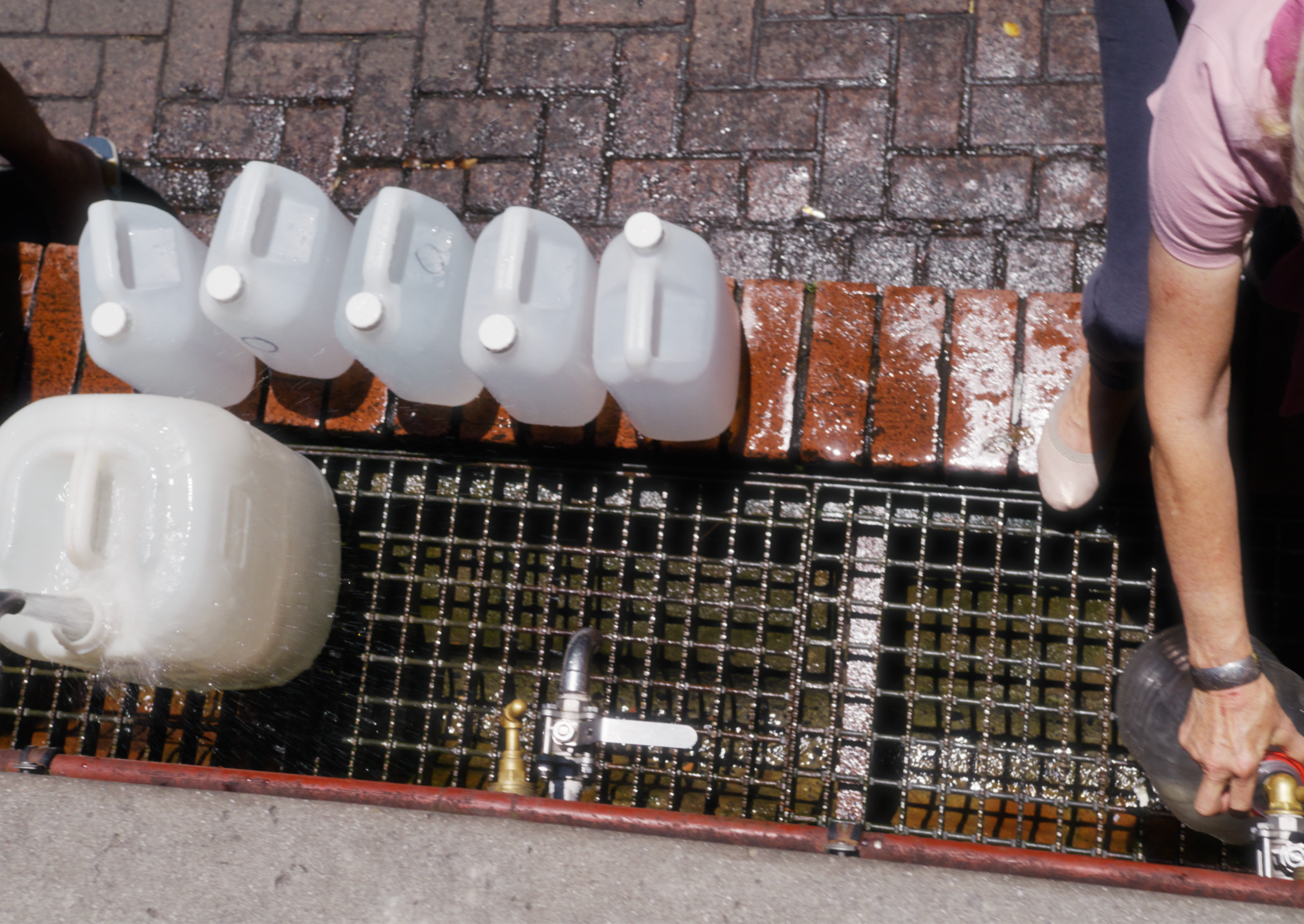 Topshot of public water collection point in Capetown